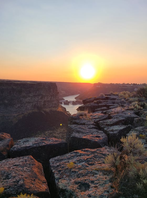 A lovely sunset in the landscape around Buster's